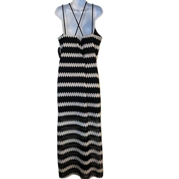 a.n.a Classic Black Label Striped Maxi Dress, XL, NWT - Picture 4 of 5